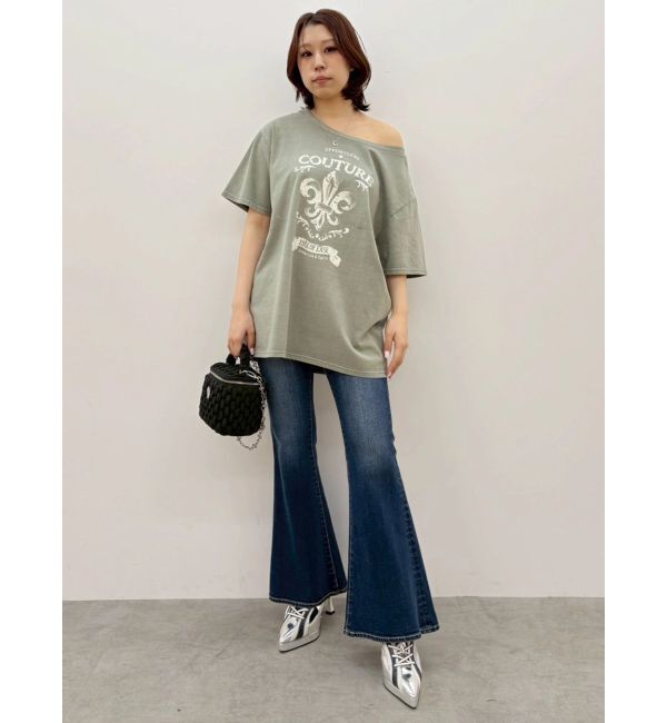 EVRIS「ワンショルグラフィックピグメントＴシャツ」|Tシャツ・カットソー|