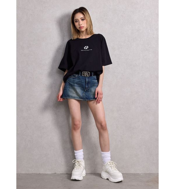 GYDA「Vintageデニムスカートライクショートパンツ」|スカート|