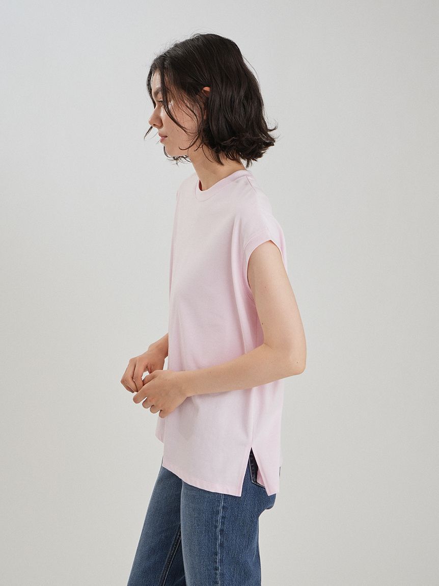 Mila Owen「【接触冷感】ハイラインフレンチスリーブカットＴＯＰＳ」|Tシャツ・カットソー|