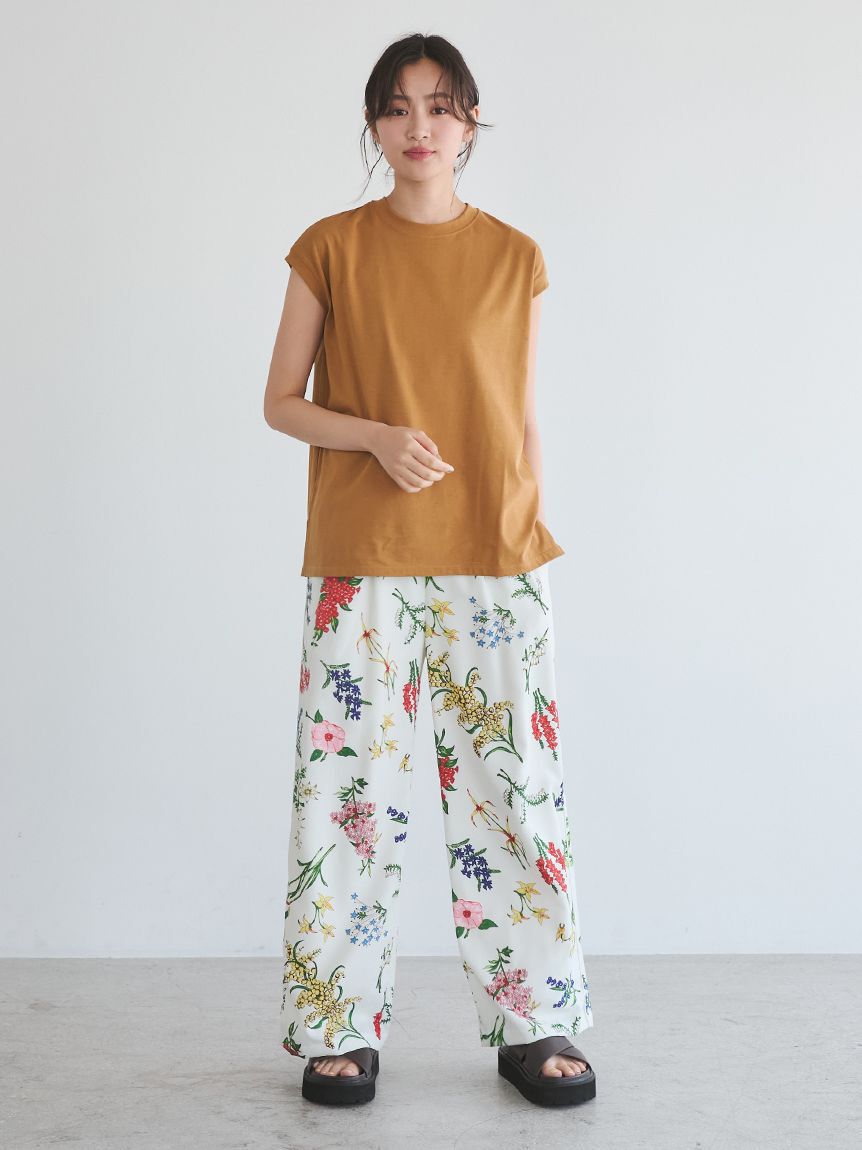 Mila Owen「【接触冷感】ハイラインフレンチスリーブカットＴＯＰＳ」|Tシャツ・カットソー|