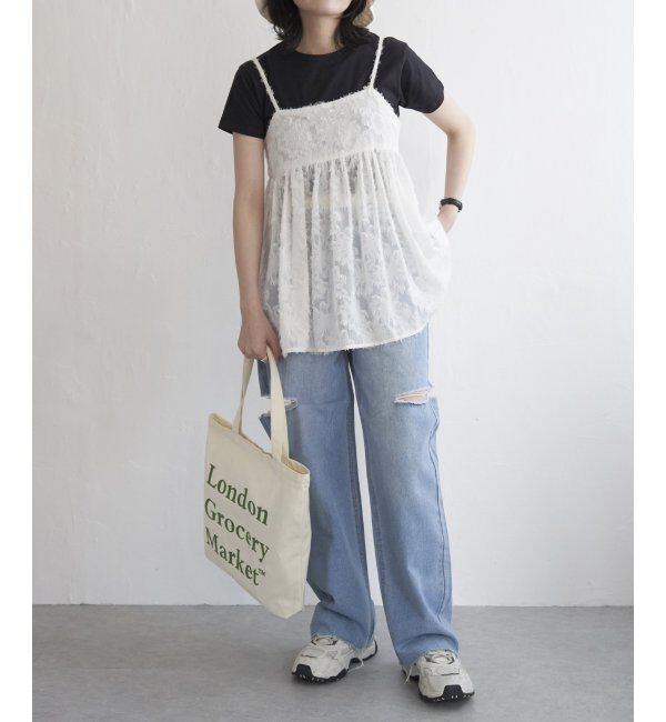 VENCE share style「フリンジジャガードキャミソール」|タンクトップ|