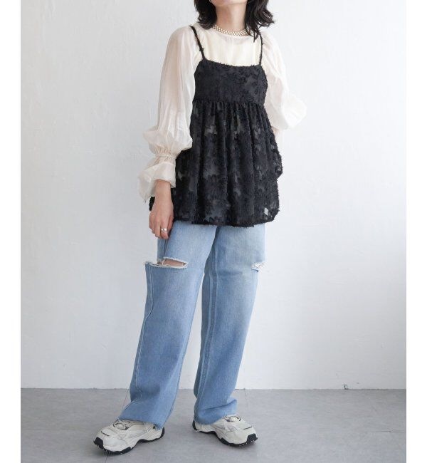 VENCE share style「フリンジジャガードキャミソール」|タンクトップ|