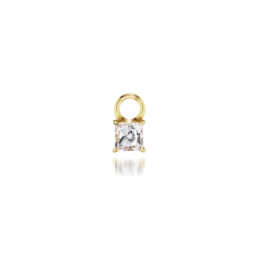 STAR JEWELRY「HOOP EARRING CHARM SQUARE」|ネックレス|イエローゴールド