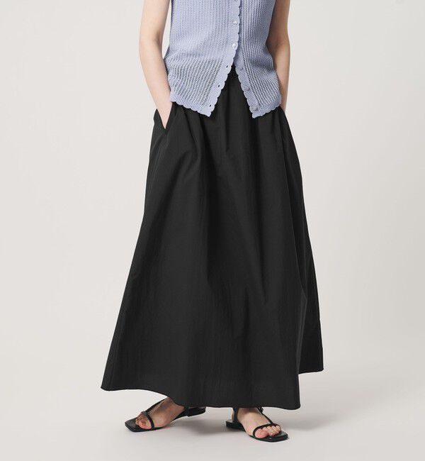 BEAUTY&YOUTH UNITED ARROWS「ギャザー ライト スカート ウォッシャブル/ブラック」|スカート|BLACK