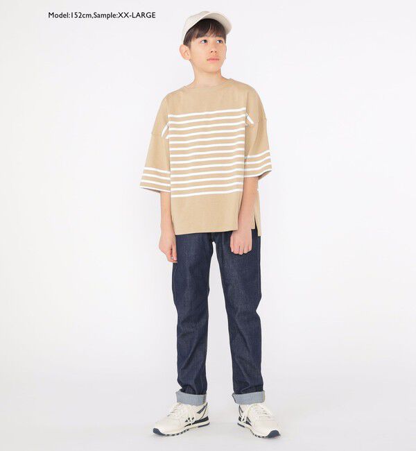 SHIPS KIDS「SHIPS KIDS:100～170cm / パネル ボーダー 半袖 TEE」|Tシャツ・カットソー|