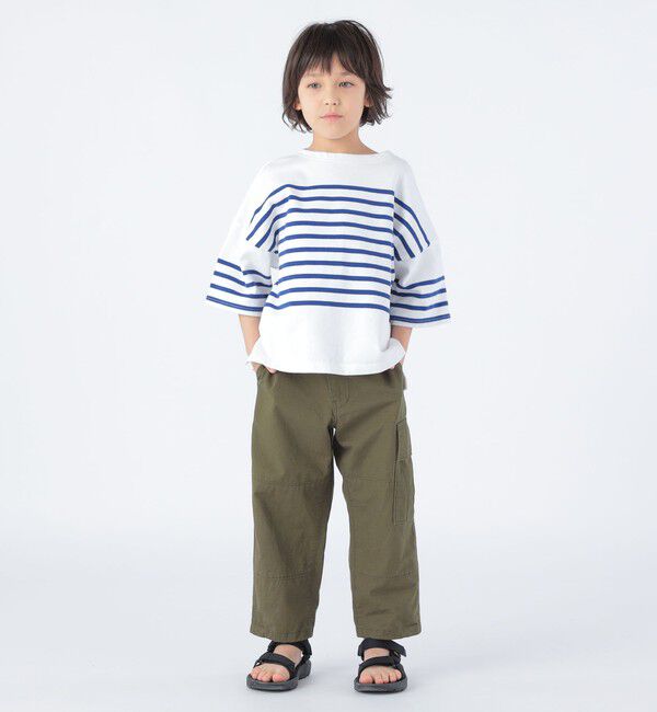 SHIPS KIDS「SHIPS KIDS:100～170cm / パネル ボーダー 半袖 TEE」|Tシャツ・カットソー|