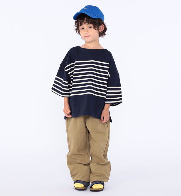 SHIPS KIDS「SHIPS KIDS:100～170cm / パネル ボーダー 半袖 TEE」|Tシャツ・カットソー|