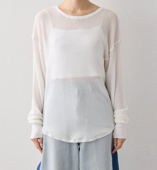  「シアーワッフル2WAYロンTee」|ニット・セーター|