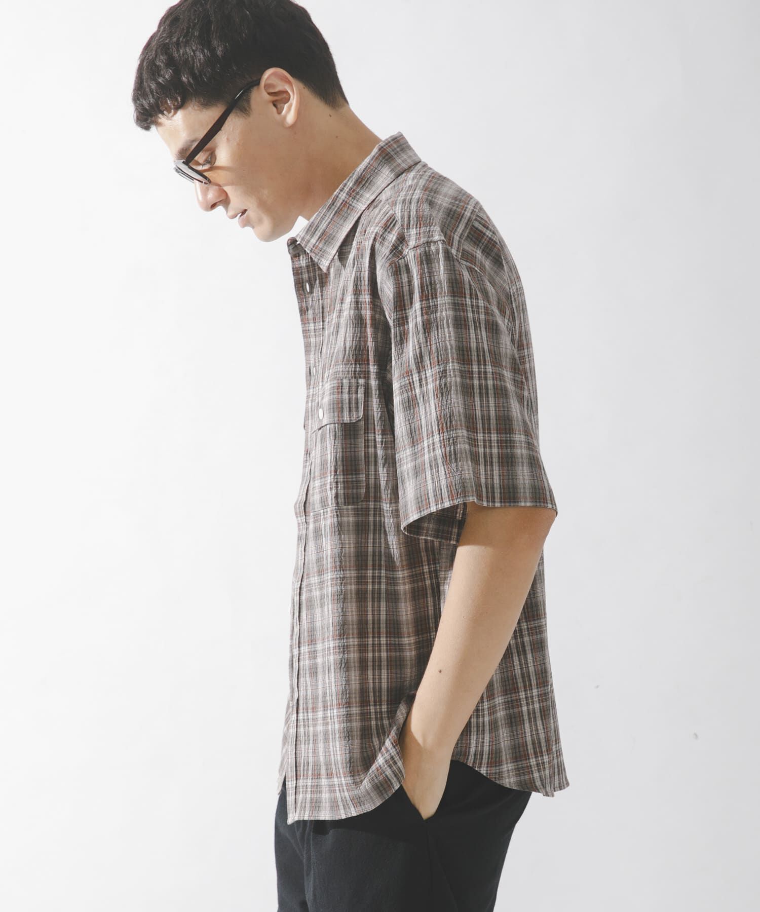 Sonny Label 「ワッシャーチェックショートスリーブシャツ」|シャツ・ブラウス|