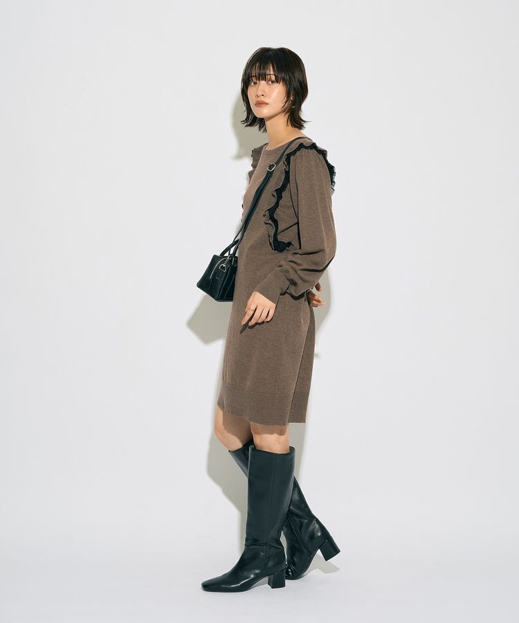 YECCA VECCA「【archive】ラッフルニットワンピース」|ワンピース|