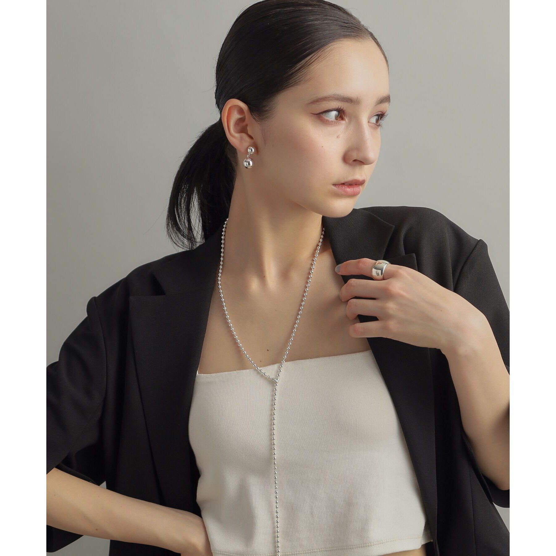COCOSHNIK ONKITSCH「シルバー ホロウピアス ダブルボール」|ピアス|