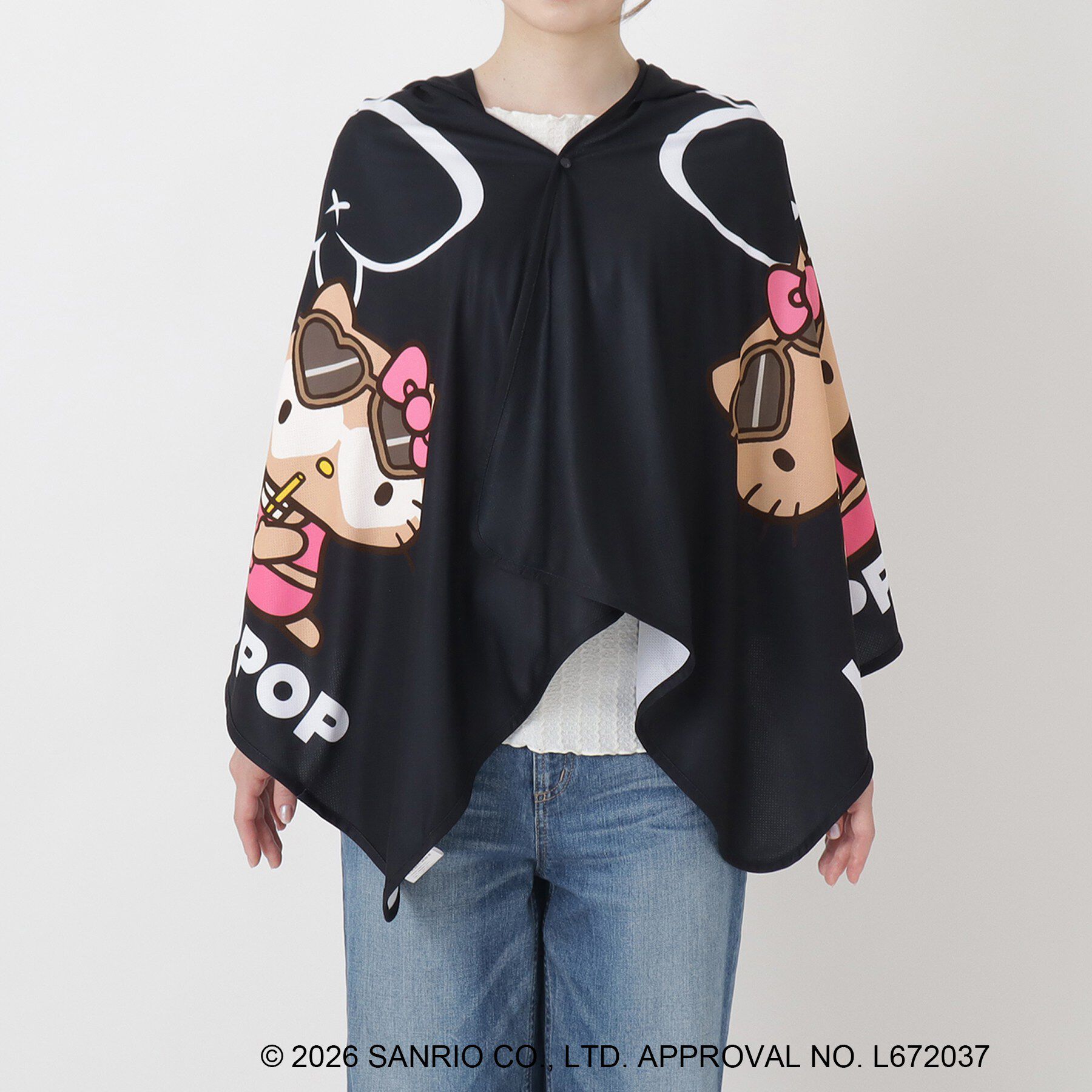 212 KITCHEN STORE「日焼けハローキティ 冷感タオルポンチョ LEOPARD BK」|その他|