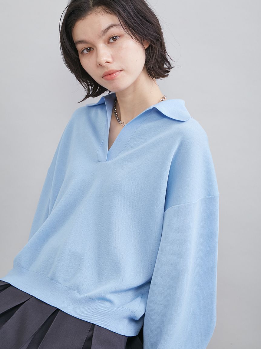 Mila Owen「【WEB＆一部限定カラー】シアーポロニット」|ニット・セーター|