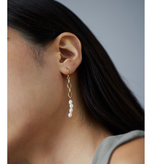Jouete「ピアス チェーン&times;パール」|ピアス|
