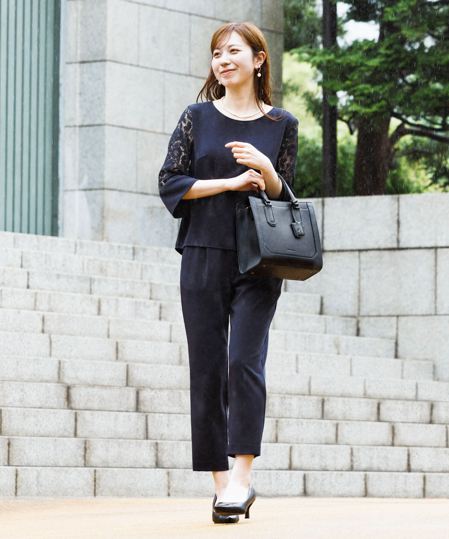 Jewelna Rose「ハンドバッグ ショルダーベルト付き Jewelna Rose アリゼ シンクブラック 65651」|トートバッグ|