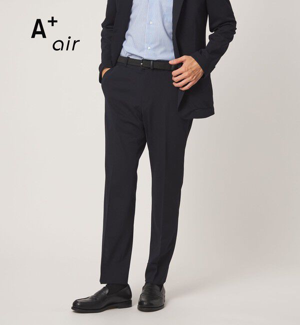 UNITED ARROWS green label relaxing「A+ air オックスジャージ スタンダード NP セットアップ パンツ スラックス -ウォッシャブル・ストレッチ・」|スラックス|NAVY