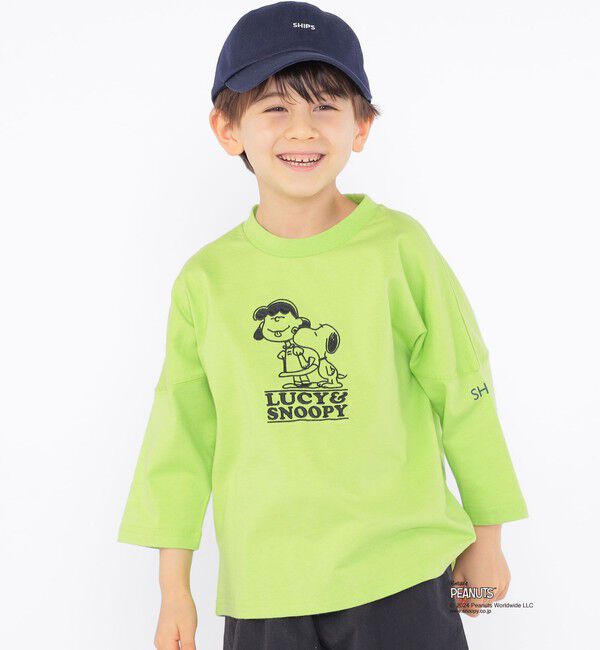 SHIPS KIDS「SHIPS KIDS:100～130cm / スヌーピー 7分袖 TEE」|Tシャツ・カットソー|