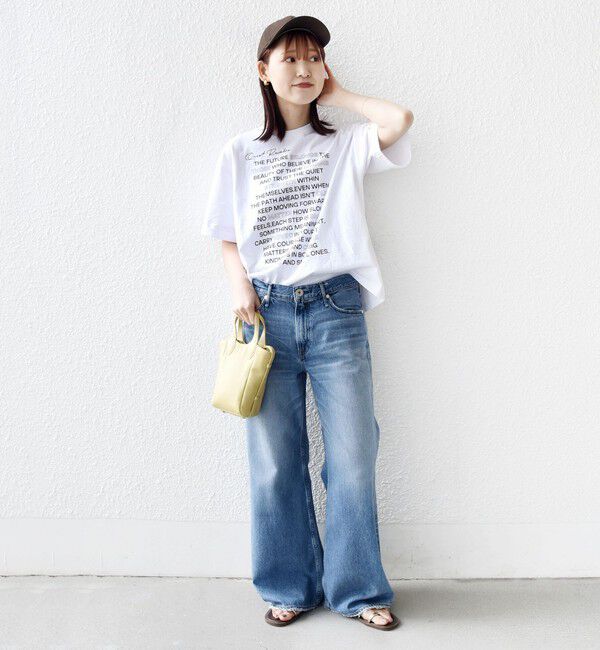 SHIPS for women「【WEB限定】バック タック ショート スリーブ ロゴ プリント TEE」|Tシャツ・カットソー|