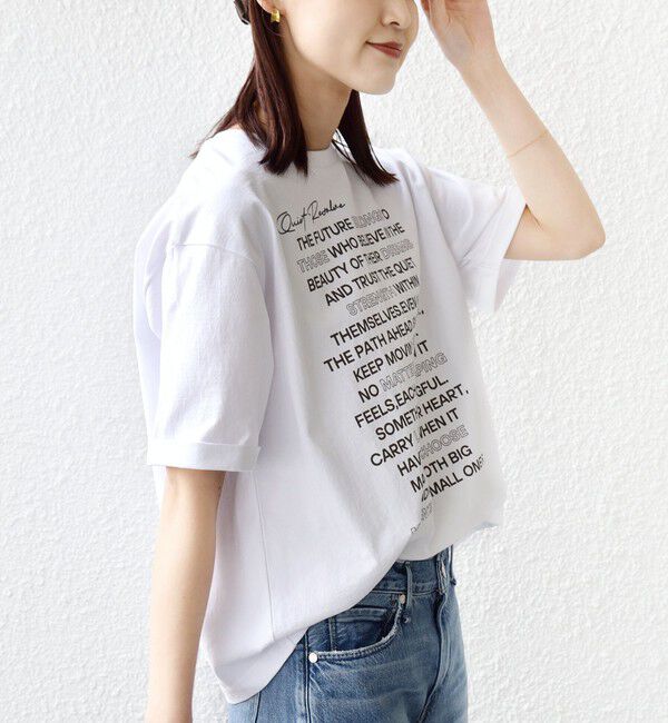 SHIPS for women「【WEB限定】バック タック ショート スリーブ ロゴ プリント TEE」|Tシャツ・カットソー|