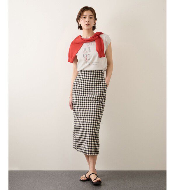 ROPE「【YUKO SAEKI for ROPE&rsquo;・コラボレーション】フレンチスリーブプリントTシャツ/イージーケア」|Tシャツ・カットソー|