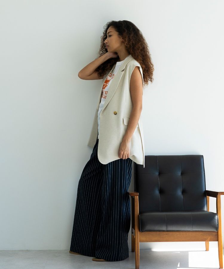 GARAGE OF GOOD CLOTHING「【日本製】リネンライクロングベスト」|ベスト・ジレ|