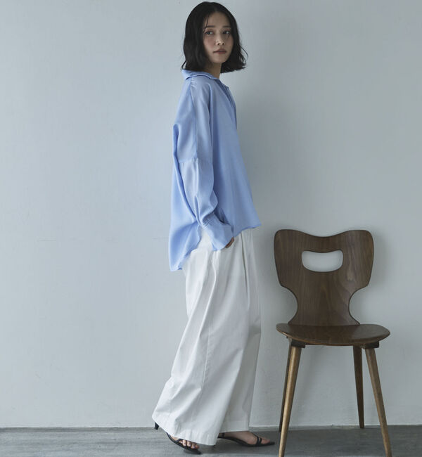 Doux archives「麻調シアースキッパーブラウス」|シャツ・ブラウス|