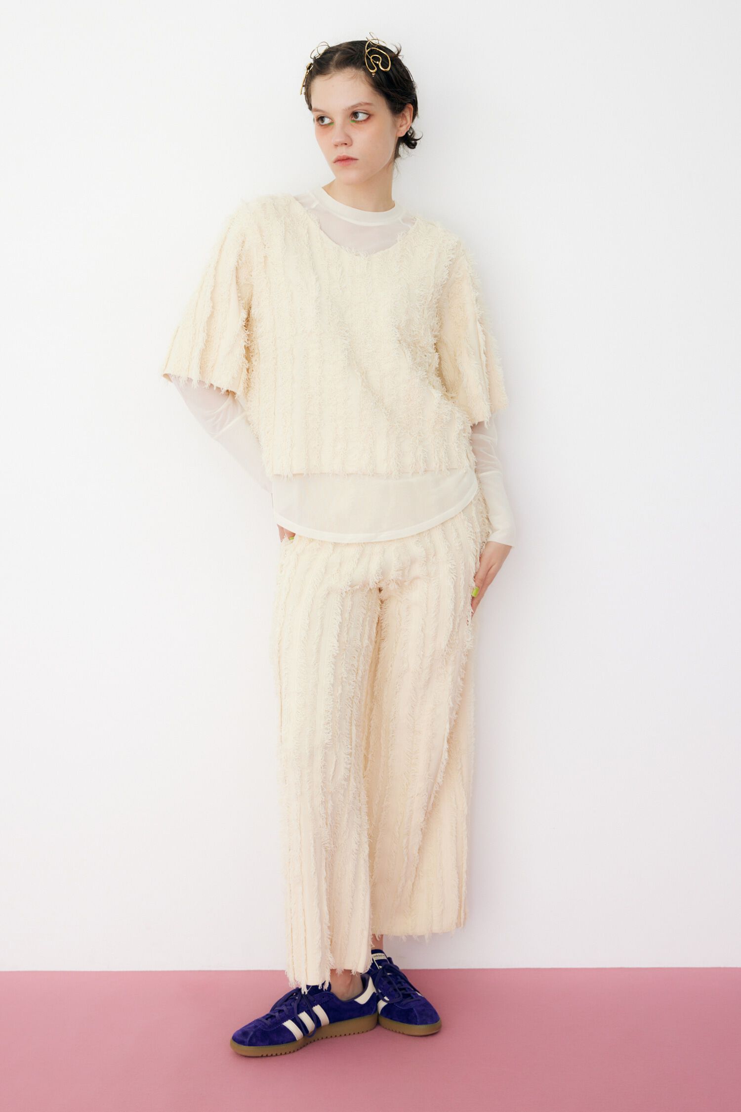 HeRIN.CYE「Fringe wide knit pants」|その他|