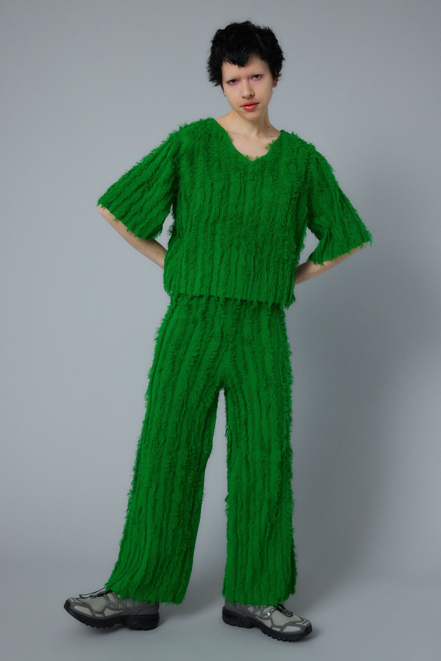 HeRIN.CYE「Fringe wide knit pants」|その他|