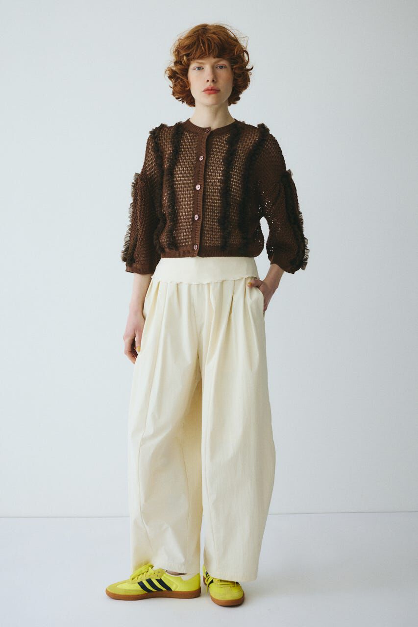 HeRIN.CYE「Frill mesh cardigan」|カーディガン|