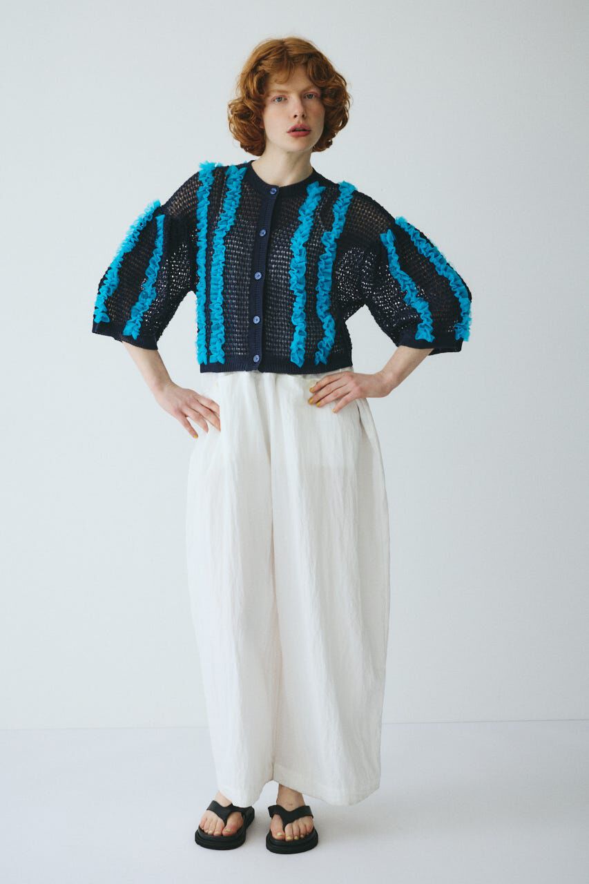 HeRIN.CYE「Frill mesh cardigan」|カーディガン|