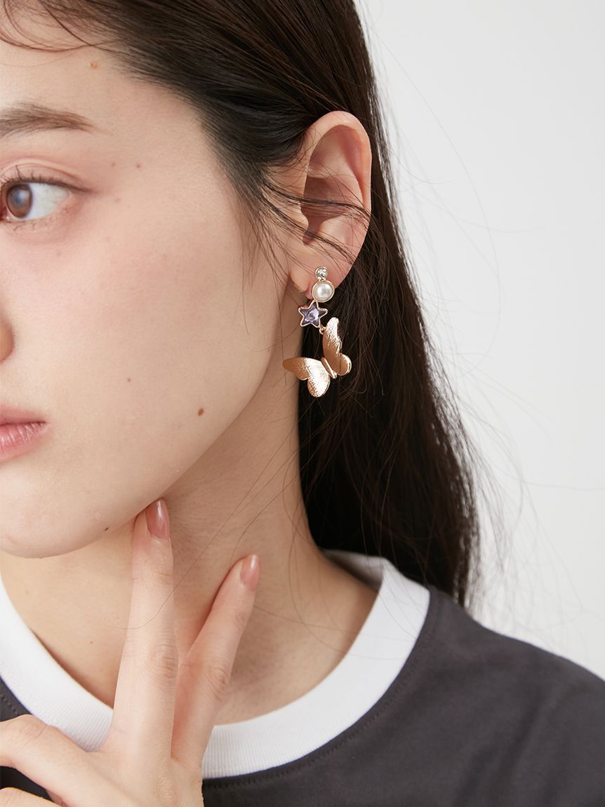 LILY BROWN「【LILY BROWN&times;ANNA SUI】バタフライスターピアス」|ピアス|