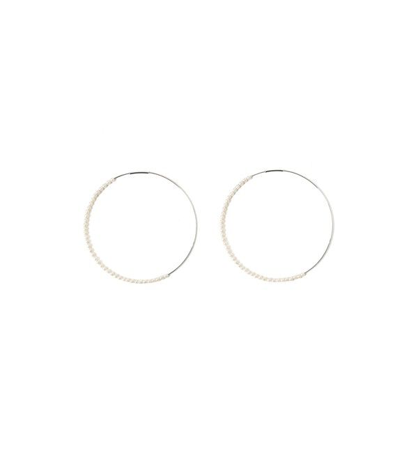 Ray BEAMS 「ガラスパール フープ ピアス」|ピアス|