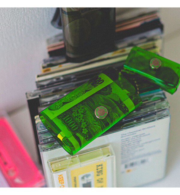 bPr BEAMS「SALLIES / Pocket Pal ミニマル ウォレット」|財布|GREEN