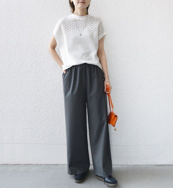 SHIPS for women「《一部追加予約》【WEB限定】〈手洗い可能〉アイレット クルーネック プルオーバー」|Tシャツ・カットソー|