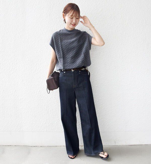 SHIPS for women「《一部追加予約》【WEB限定】〈手洗い可能〉アイレット クルーネック プルオーバー」|Tシャツ・カットソー|