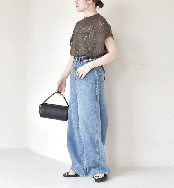 SHIPS for women「《一部追加予約》【WEB限定】〈手洗い可能〉アイレット クルーネック プルオーバー」|Tシャツ・カットソー|