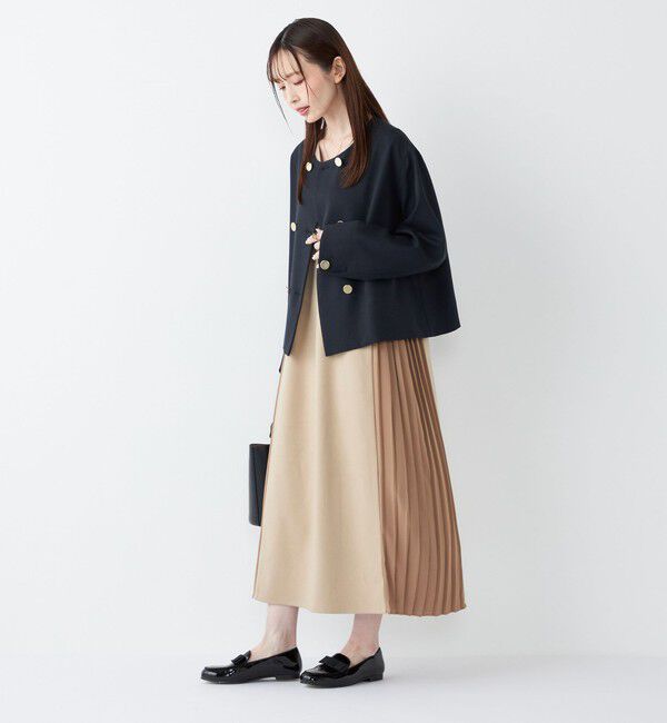 SHIPS Colors 「SHIPS Colors:〈手洗い可能〉プリーツ コンビ ジャンパー ワンピース」|ワンピース|