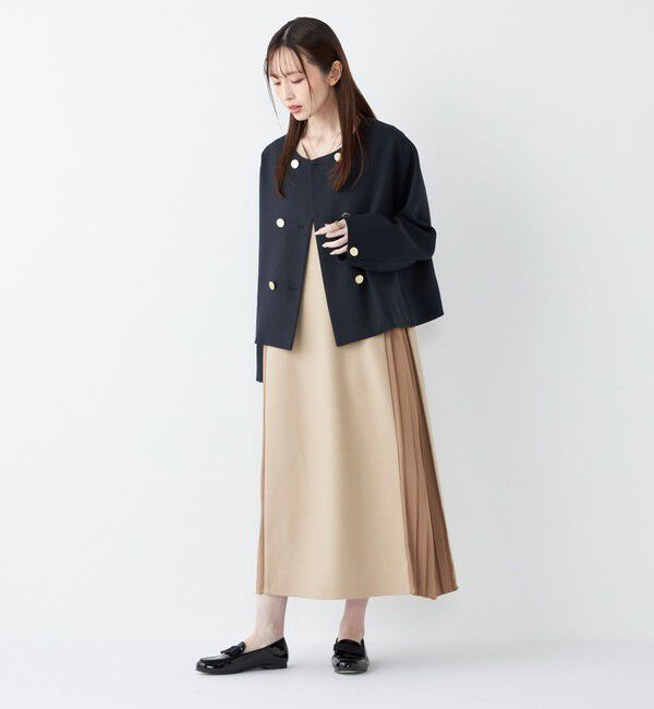 SHIPS Colors 「SHIPS Colors:〈手洗い可能〉プリーツ コンビ ジャンパー ワンピース」|ワンピース|