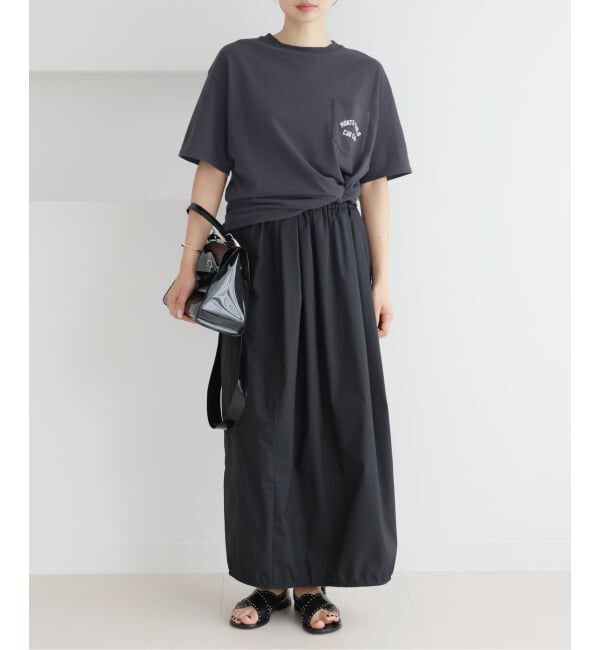 IENA「BLACK ポケット付きプリントTシャツ」|Tシャツ・カットソー|