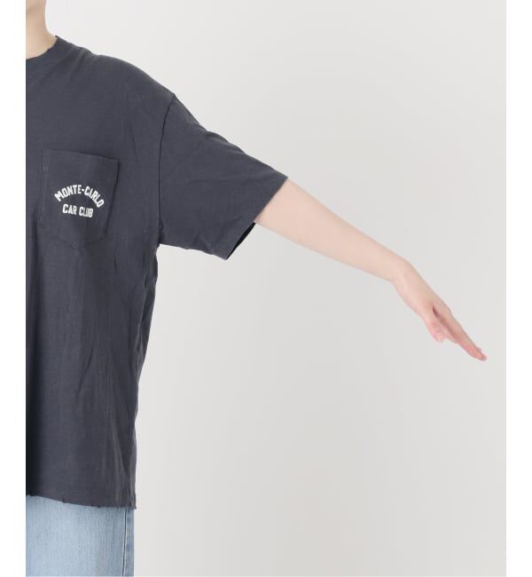 IENA「BLACK ポケット付きプリントTシャツ」|Tシャツ・カットソー|