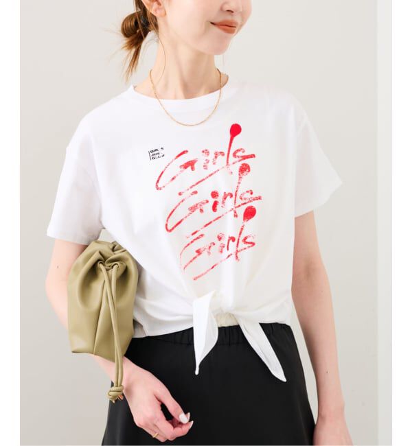 SLOBE IENA「GDC/ガールズデパートメントクラブ プリントKNOT TEE GDC26A009」|Tシャツ・カットソー|