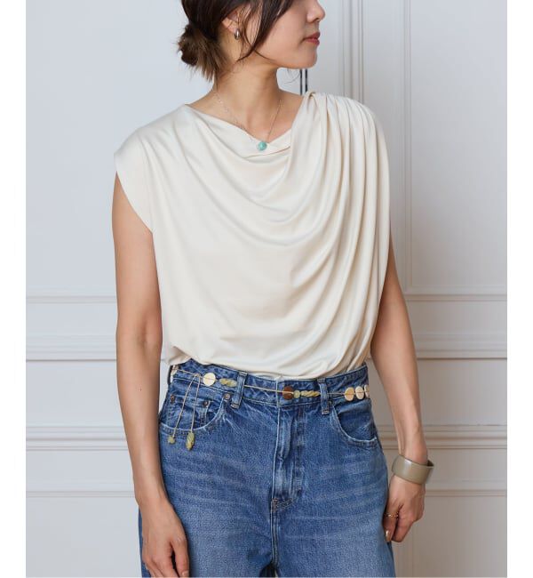 IENA LA BOUCLE「IENA LA BOUCLE メランジドレープカットソー」|Tシャツ・カットソー|