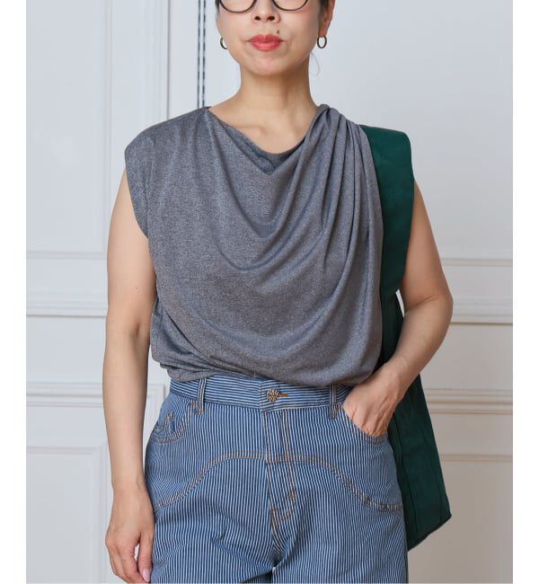 IENA LA BOUCLE「IENA LA BOUCLE メランジドレープカットソー」|Tシャツ・カットソー|