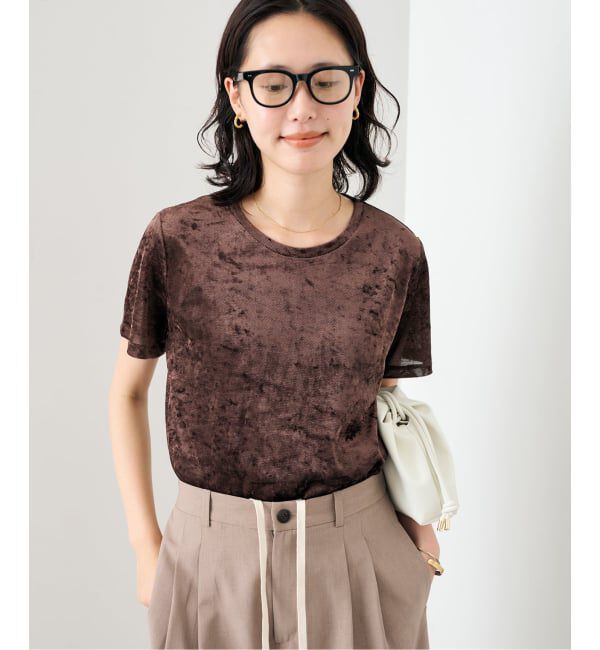 SLOBE IENA「《予約》メッシュベロアプルオーバー」|Tシャツ・カットソー|