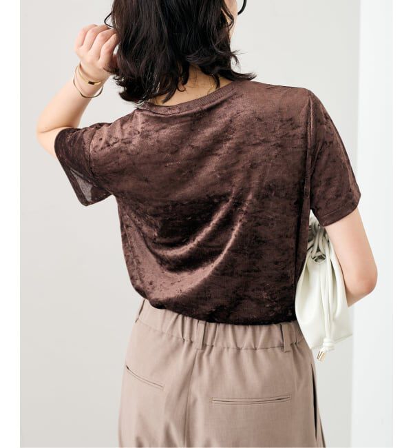 SLOBE IENA「《予約》メッシュベロアプルオーバー」|Tシャツ・カットソー|
