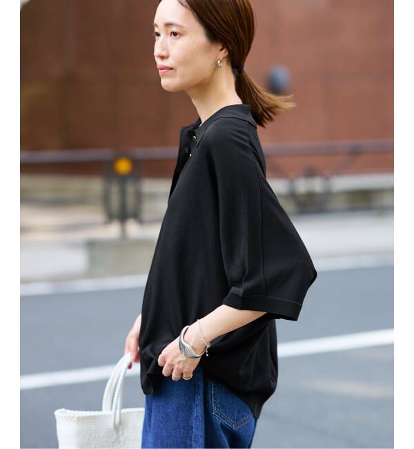 SLOBE IENA「《予約》ワイドシルエットニットポロシャツ」|ニット・セーター|