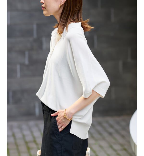 SLOBE IENA「《予約》ワイドシルエットニットポロシャツ」|ニット・セーター|