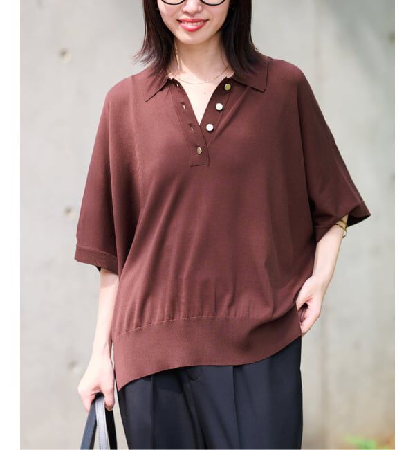 SLOBE IENA「《予約》ワイドシルエットニットポロシャツ」|ニット・セーター|