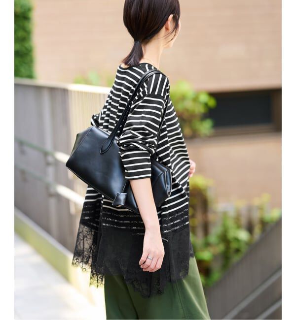SLOBE IENA「《シリーズあり/予約》レースコンビボーダーカットソー」|Tシャツ・カットソー|