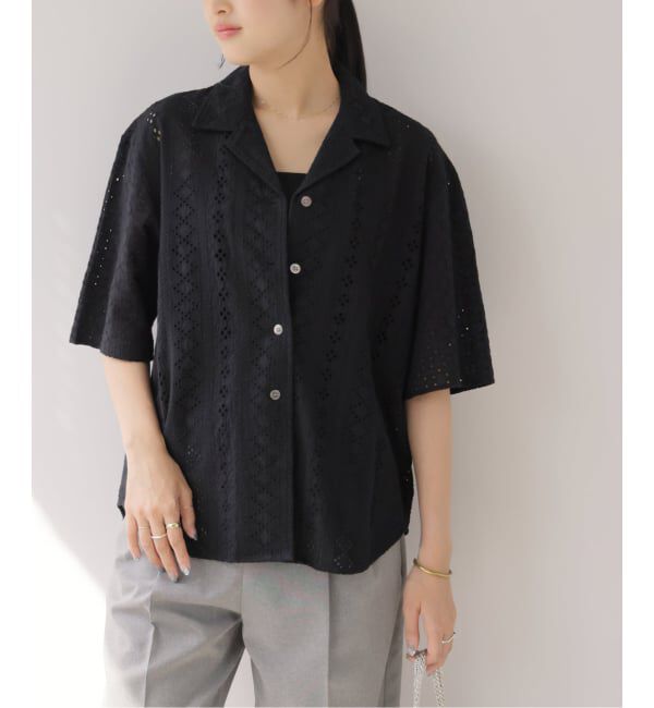 一部WEB限定追加》コットンカットワーク刺繍開襟シャツ（JOURNAL